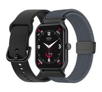 ECHO Rainbow Pro S - Orologio da uomo da 1,96", colore: nero, con assistente AI integrato, chiamata Bluetooth/wireless e sensori di salute, modalità sportive con allenatore, 2 cinturini in nylon e