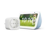 Echo Show 5 (Ultimo modello) | Azzurro + Amazon Basics Presa intelligente, compatibile con Alexa - Kit di base per Casa
