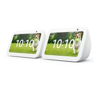 Echo Show 5 (Ultimo modello) | Schermo touch intelligente e compatto: controllo della Casa Intelligente e molto altro | Bianco, con Accesso Anticipato ad Alex Confezione da 2)