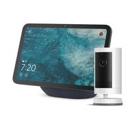 Echo Show 8, Display HD 8,7" colori vivaci, audio spaziale e Alexa, Grafite e Ring Videocamera esterna Plus batteria, Video 2K grandangolare