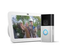 Echo Show 8 (Ultimo modello) | Bianco + Ring Videocitofono Plus a batteria