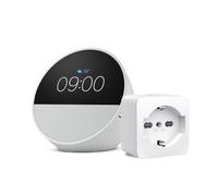 Echo Spot | Bianco + TP-Link Tapo Presa intelligente, compatibile con Alexa - Kit di base per Casa Intelligente