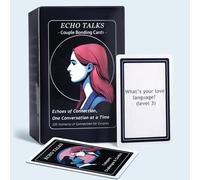 Echo Talks Coppia Carte di conversazione di gioco significative per adulti - 200+ domande significative per approfondire l"amore e la comunicazione - Provocatori di conversazione divertenti e
