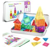 ECHOBUY Mini giocattolo magnetico per piastrelle con Ironbox 40 pezzi STEM Montessori magnetico giocattolo leggero portatile da viaggio mini magnetico piastrelle giocattolo da costruzione a partire