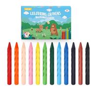 ECHOCUBE 12 Pastelli per Colorare Per Bambini, Pastelli Lavabili per la Scuola, Pittura e Fai da Te, Pastelli a Cera Atossici per Bambini Piccoli, Set di Pastelli per Bambini per Buste Omaggio