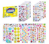 ECHOCUBE 3D Puffy Stickers - Adesivi riutilizzabili con motivi di animali, auto e numeri, 30 fogli di decorazioni per riempire le borse delle feste per bambini, regalo e artigianato