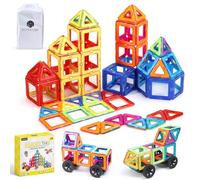 ECHOCUBE 42 Pezzi Set di Blocchi da Costruzione Magnetici, Giocattoli da Costruzione STEM per Bambini 36+ Mesi, Regalo Educativo di Piastrelle Magnetiche per Bambini Ragazzi e Ragazze