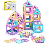 ECHOCUBE Blocchi da Costruzioni Magnetiche, 40 pezzi Giocattolo Magnetici da Costruzione per Bambini, Set Regalo di Blocchetti Magnetici per Bambini e Bambine Dai 3 Anni
