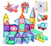 ECHOCUBE Blocchi Magnetici da Costruzione, set da 100 pezzi di Tessere Magnetiche da Costruzione, Giocattoli Costruzioni Magnetici, Regalo di Compleanno Natale per Bambini e Bambine dai 3 Anni in Su