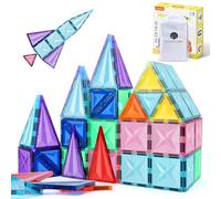 ECHOCUBE Blocchi Magnetici da Costruzione, set da 40 pezzi di Tessere Magnetiche da Costruzione, Giocattoli Magnetici Educativi da Costruzione, Regalo di Compleanno Natale per Bambini e Bambine