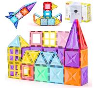 ECHOCUBE Blocchi Magnetici da Costruzione, set da 60 pezzi di Tessere Magnetiche da Costruzione, Giocattoli Costruzioni Magnetici, Regalo di Compleanno Natale per Bambini e Bambine dai 3 Anni in Su