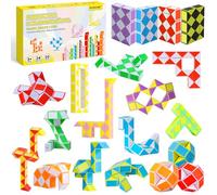 ECHOCUBE Cubi magici da serpente, confezione da 24 blocchi, cubi di velocità da serpente, riempimento per sacchetti di festa, giocattolo puzzle da serpente, regali per feste per bambini (colore