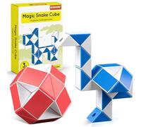 ECHOCUBE Cubo Serpente Magico, 2 Confezioni da 24 Parti Serpente Righello Twist Puzzle Regali per Feste, Giocattoli Fidget Educativi Creativi Serpente per Bambini/Adulti