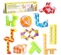 ECHOCUBE Cubo Serpente Magico, Confezione da 10 Pezzi, 24 Blocchi, Cubo Veloce, Idee Regalo per Feste, Giocattoli Rompicapo Serpente Girevole, Bomboniere per Bambini (Colore Casuale)