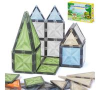 ECHOCUBE Magnetic Building Tiles per Bambini, Set di 26 Pz di Blocchi Magnetici in Colori Naturali, Giochi Educativi di Costruzione per Bambini dai 36 Mesi in su
