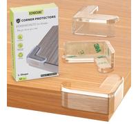 ECHOCUBE Paraspigoli per bambini, 12 PCS Protezioni trasparenti per bordo tavolo con nastro forte 3M, para angolo di sicurezza a prova di bambino per spigoli appuntiti dei mobili - Forma a L