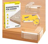 ECHOCUBE Paraspigoli per bambini, 12 PCS Protezioni trasparenti per bordo tavolo con nastro forte TESA, para angolo di sicurezza a prova di bambino per spigoli appuntiti dei mobili - Forma a L