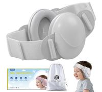 ECHOCUBE Protezioni auricolari per Neonati, Cuffie per Neonati Antirumore da 25dB per Bambini da 0 a 48 Mesi, Cuffie per Neonato con Cancellazione del Rumore per Aereo e Sonno - Grigio