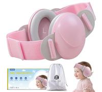 ECHOCUBE Protezioni auricolari per Neonati, Cuffie per Neonati Antirumore da 25dB per Bambini da 0 a 48 Mesi, Cuffie per Neonato con Cancellazione del Rumore per Aereo e Sonno - Rosa