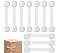 ECHOCUBE Serrature di sicurezza per cassetti per bambini, serrature con cinturino di sicurezza per armadietti 10 confezioni, serrature di sicurezza regolabili per armadi, frigoriferi, WC (bianco)