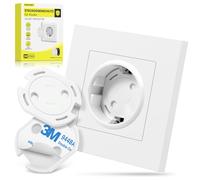 ECHOCUBE Set di 20 Copri Prese, Protezioni di Sicurezza Prese Elettriche per Bimbi con Meccanismo di Rotazione e Nastri Adesivi 3M Resistenti, Copri Prese per Casa, Scuola, Nido, Asilo (Bianco)