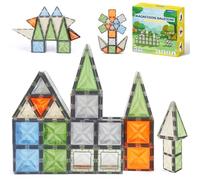 ECHOCUBE Set di Magnetic Building Tiles per Bambini, 40 Pz di Blocchi Magnetici in Colori Naturali, Giochi Educativi per Regalo di Compleanno per Bambini dai 36 Mesi in su