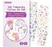 ECHOCUBE Tatuaggi Temporanei Per Bambini con 100 Motivi, 10 Fogli Adesivi Tatuaggio Finti Impermeabili on Tema Unicorno, Accessori Per Feste Di Compleanno Per Regali Ragazzi Ragazze