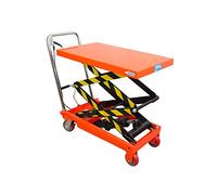echoENG Carrello sollevatore con Piattaforma a Doppio Pantografo| Altezza di sollevamento 1300 mm | Portata 350 kg | Dimensione tavola 850x500 | Transpallet a forbice |MA SL CP35