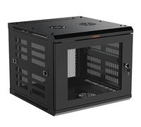 ECHOGEAR 9U Network Rack - Enclosed Wall Mount Rack Kit Includes 2X 1U Shelves, Pre-Mounted Fan, Lockable Door & Hardware - 600mm Depth Fits All Your AV Gear
