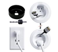 ECHOGEAR Kit per la gestione dei cavi a parete, include gestione dei cavi di alimentazione e bassa tensione, nasconde i cavi TV durante il montaggio di un televisore, include un attacco per sega a