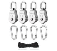 ECHOLEAF Puleggia in Acciaio Inossidabile 304, a puleggia Singola M15, Piccolo di pulegge rotanti for impieghi gravosi, Facile da installare, Adatto for l'installazione in Giardino(4pcs)