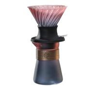 ECHOLEAF Set for macchina da caffè con filtro e interruttore a pressione, caraffa in vetro borosilicato con gocciolatoio in vetro, macchina da caffè a goccia riutilizzabile(Rose Red)