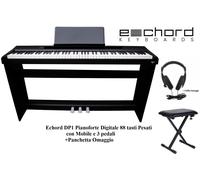 ECHORD DP1 PIANO DIGITALE 88 TASTI PESATI CON STAND + PEDALIERA + PANCA + CUFFIA