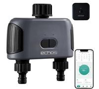 Echos Doppio Computer di Irrigazione con WiFi+Gateway Alexa, Google Assistant WiFi, Timer Giardino, Timer Auto Irrigazione (2 Uscite con Gateway)