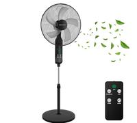 Echos® Ventilatore a piantana da 46 cm, silenzioso, con telecomando da 46 cm, 50 W, potente ventilatore a piantana con 3 velocità, flusso d'aria elevato, timer e oscillazione, regolabile in altezza