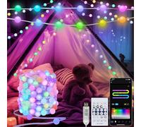 echosari Smart Global, luci da 10 m RGB con chip integrato, luci globali da sogno, con app, sincronizzazione musicale remota e sincronizzazione microfono, per la stanza dei bambini, decorazione