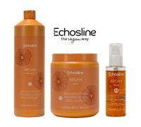 Echosline Argan Shampoo 1000ml + Maschera 1000ml + Fluido Olio di Argan 100ml