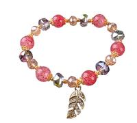 Echt Lederarmband Mit Gravur Fashion Natural Stone Encrusted Bracelet Temperament Design Jewelry Woman Fashion Design Bracelet Retro Temperament Armband Stoff Festival (D, One Size)