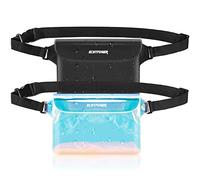 ECHTPower - Marsupio/custodia impermeabile e protettiva per cellulare, per sport acquatici, spiaggia, nuoto, canottaggio, 2 pezzi (aurora polare/nero)