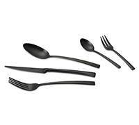 ECHTWERK Avelino, Black Edition, 30 Pezzi, 6 Persone, Acciaio Inox 18/10, Satinato, Set di Posate, per Tavole imbandite, con Scatola di Cartone, Nero/Grigio, 24.5 x 24.5 x 4.8 cm, unità
