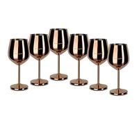 ECHTWERK Bicchieri da vino infrangibili in acciaio inossidabile, edizione rame, 6 pezzi, 21 x 7,3 cm, 0,5 L, EW-WG-1786K