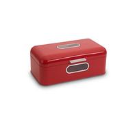 ECHTWERK Brotkasten, Retro-Brotbox aus Metall Sichtfenster, Platzsparende Aufbewahrungsbox, Brotkorb mit Deckel, Rot, 42, 5 x 23, 8 x 17 cm lattina per Il Pane retrò, Lega di Acciaio, Rosso, Grande