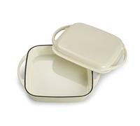 ECHTWERK Casseruola e padella universale 2 in 1, Pirofila in ghisa con coperchio, Casseruola in ghisa con rivestimento smaltato, Adatta per forni, grill e barbecue, Crema, 1,5 L, Ø 24,6 cm