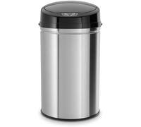 ECHTWERK Cestino, Cestino con sensore, Cestino Elettrico, sensore di Movimento infrarosso, Corpo in Acciaio Inox, capacità 30 Litri, Spazzolato, Inox Nero