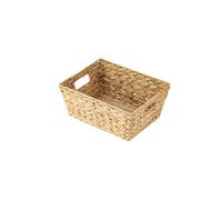 ECHTWERK Cestino portaoggetti in giacinto d'acqua, rettangolare, 33 x 25 x 15 cm, colori naturali, cestino in vimini, impilabile per bagno, ufficio e soggiorno
