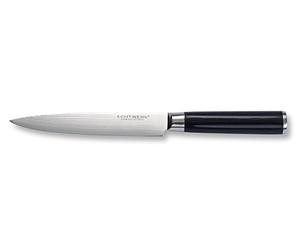 ECHTWERK Coltello da carne Damasco, realizzato a mano in acciaio damasco a 67 strati, manico ergonomico in legno Pakka, adatto per mancini e destrorsi, lunghezza lama 18 cm