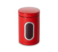 ECHTWERK Vorratsdosen Eleganti Single, conservazione di Farina, Zucchero, Cereali, tè, Contenitore in Metallo con Coperchio ermetico e Grande Finestra, capacità 1,4 l, Colore: Rosso, Singolo