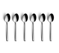 ECHTWERK Cucchiaio da caffè/tè/moka, set di 6 cucchiai, per caffè e tè, con superficie lucida, in acciaio inossidabile 18/10 di alta qualità, moderno e durevole, edizione Avelino-Silber