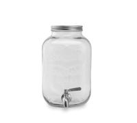 ECHTWERK dispenser per bevande retrò 5L, vetro, con rubinetto ermetico e coperchio in metallo, ideale per feste, buffet e celebrazioni.