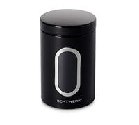 ECHTWERK EW-CS-1041 Eleganti conservazione Single-Black, per Farina/Zucchero/Cereali/tè, Scatola di Latta con Coperchio ermetico e Finestra Grande, capacità 1, 4L, Nero, 17.5